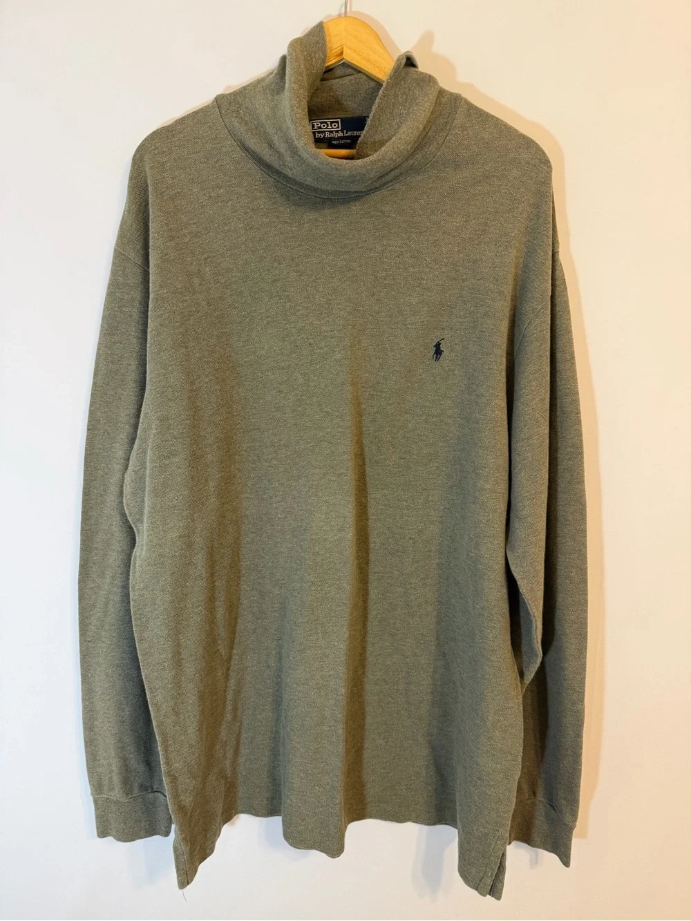 Polo by Ralph Lauren Men’s XL Olive Turtleneck Sweater with Navy Pony